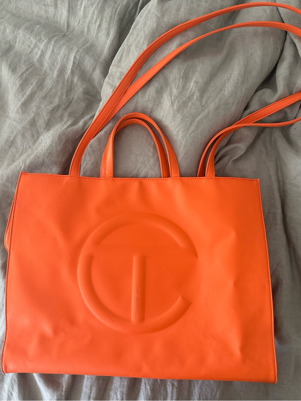 Large Telfar Tote Bag in Orange